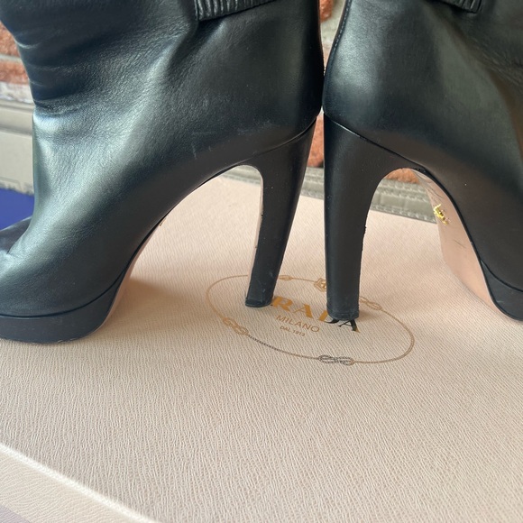 - Prada peep toe platform high heeled ankle booties size 10 - Picture 9 of 11